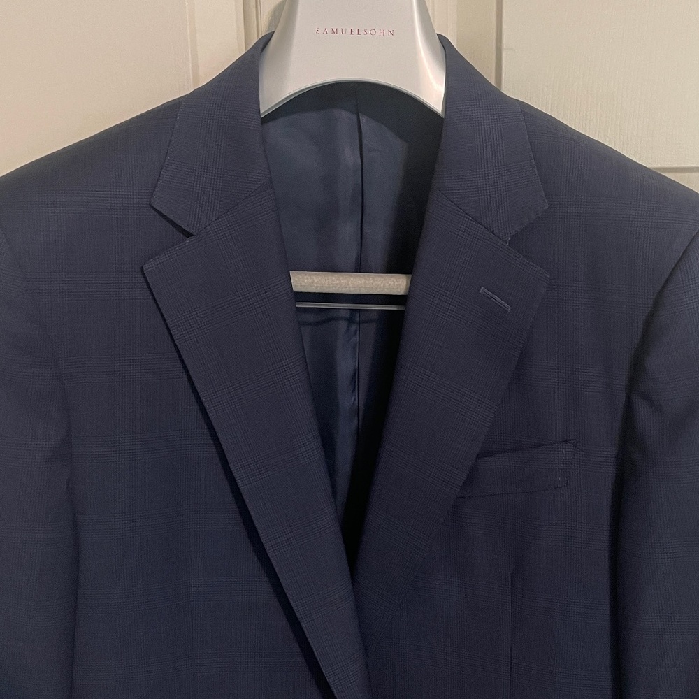 $1800 Canali Blue Checked Sport Coat/ Blazer - 40 - Picture 3 of 15